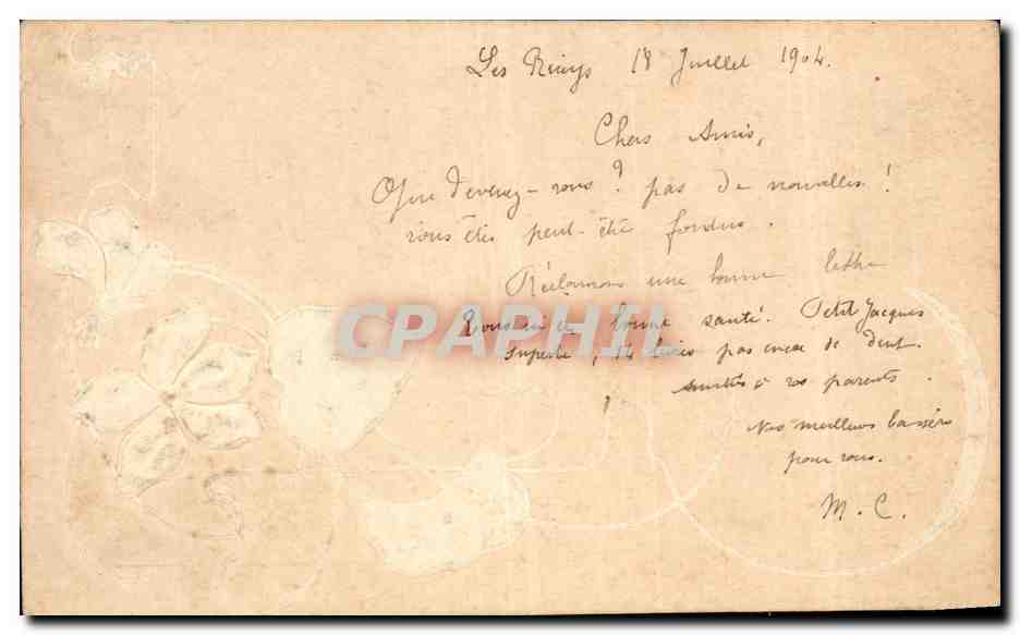 CPA Fantaisie Fleurs (en relief)