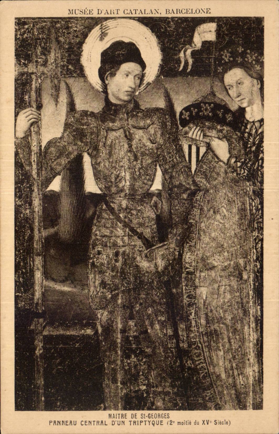 Musée d'Art Catalan, Barcelone — Panneau central d'un triptyque du Maître de Saint-Georges (2e moitié du XVe siècle) — Braun & Cie, Paris