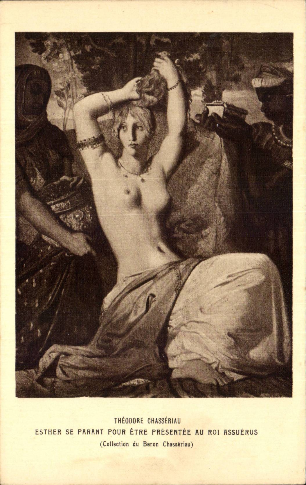 CPA Theodore Chasseriau Esther se parant pour etre presentee au roi Assuerus ( Baron Chasseriau )