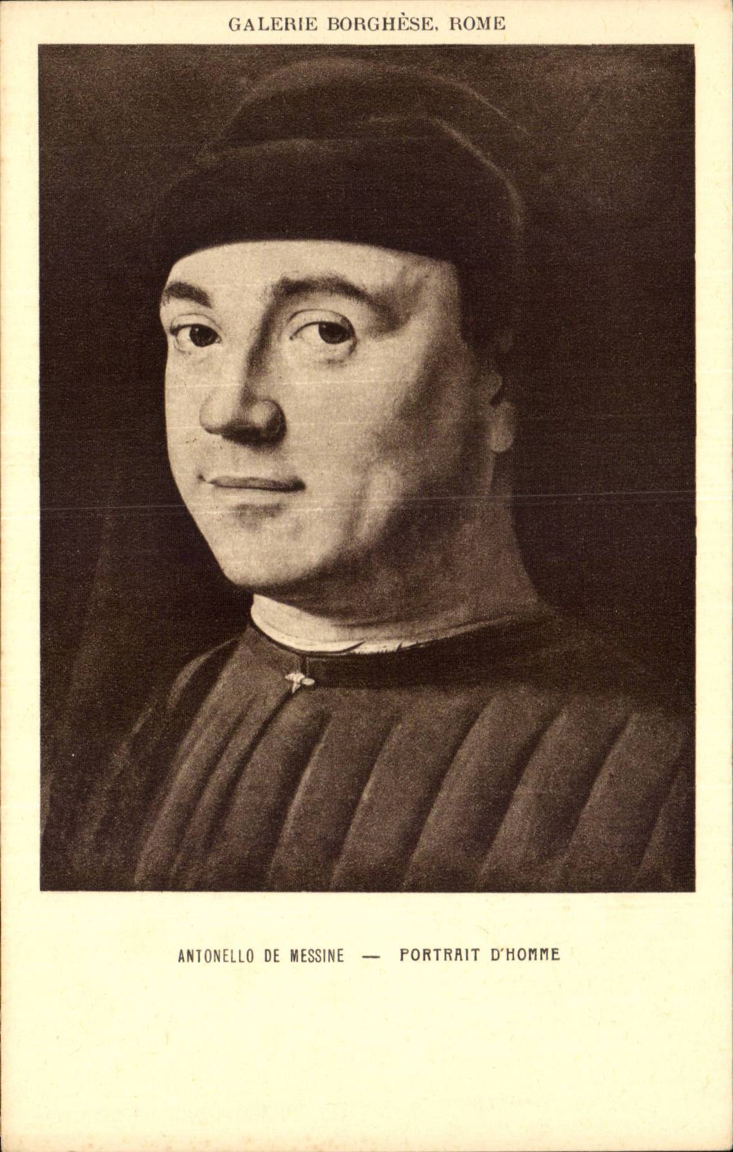 CPA Galerie Borghese Rome Antonello de Messine portrait d'homme
