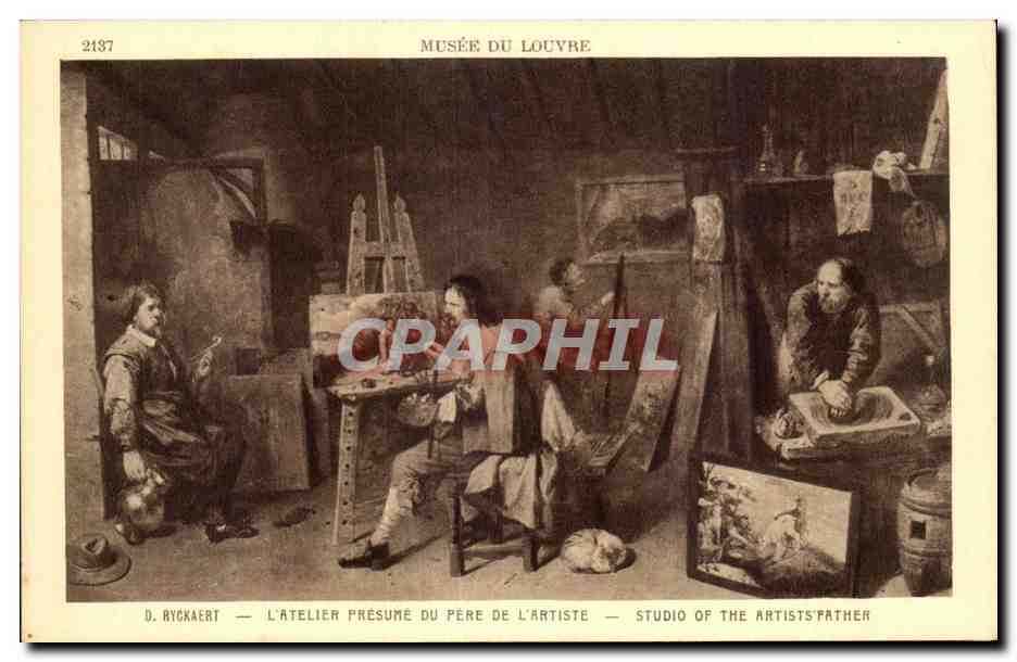 CPA Paris Musee du Louvre Ryckaert L'atelier presume du pere de l'artiste 