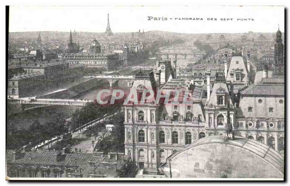 Paris CPA Panorama des 7 ponts
