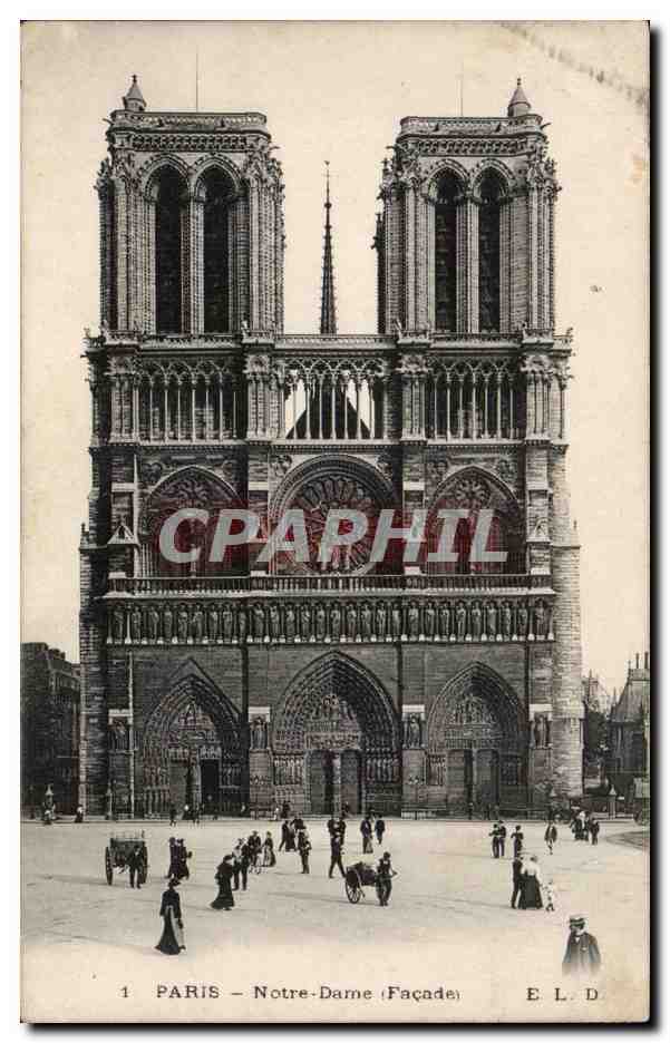 Paris CPA Notre Dame ( facade )