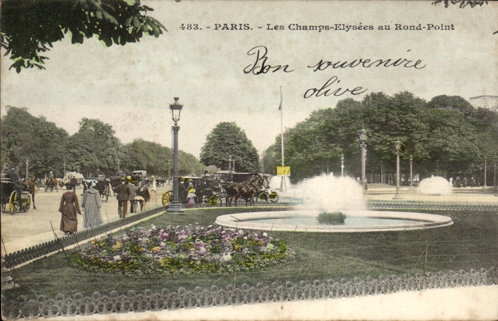 Paris CPA Les Champs elysees au rond point
