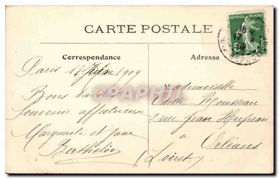 Paris CPA La place des Vosges — Rückseite