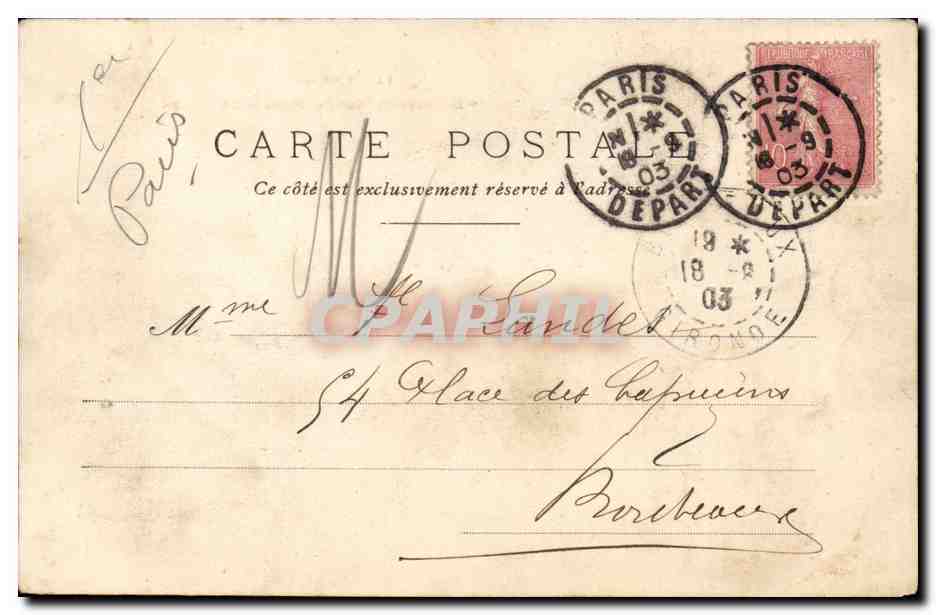 Paris CPA Boulevard de la Madeleine — Rückseite