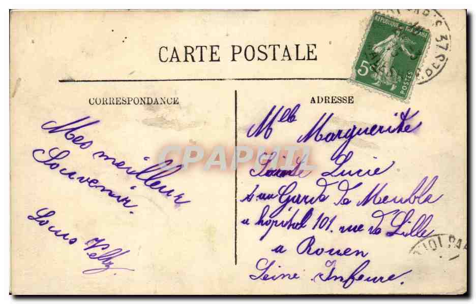 Paris CPA Le monument de Gambetta et le Louvre — Rückseite