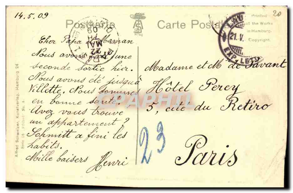 CPA FAntaisie Femme — Rückseite