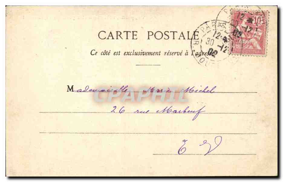 Kind en oude vrouw — morele scène — Fototypie A. Berthet & Cie, Nancy — Achterkant