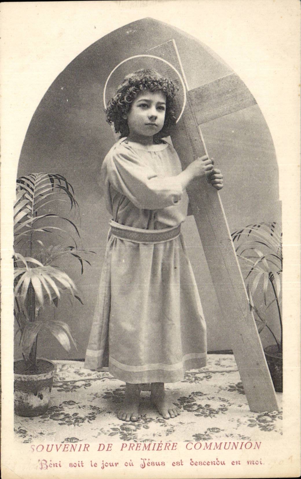 CPA Fantaisie Enfant Souvenir de premiere communion 