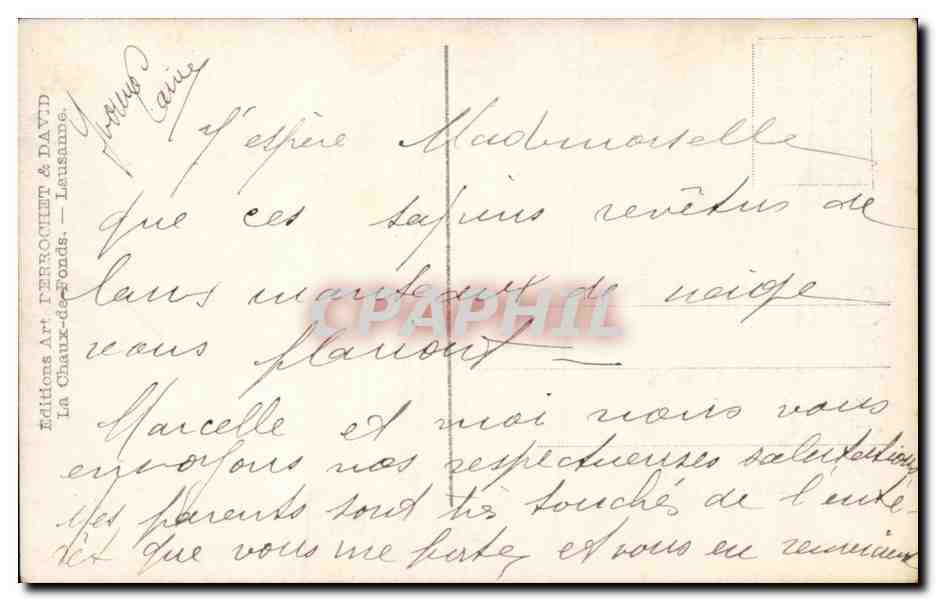 CPA Fantaisie Manteau de neige — Rückseite