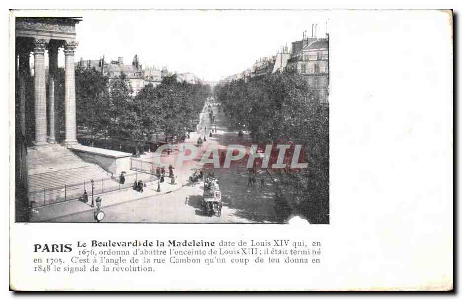 Paris CPA Le boulevard de la madeleine