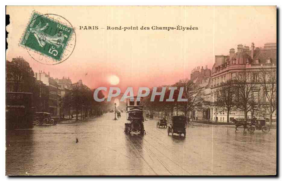 Paris CPA Rond point des Champs Elysees