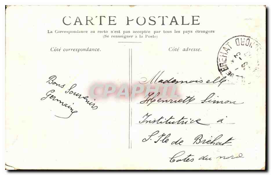 Paris CPA La bastille et la colonne de Juillet — Rückseite