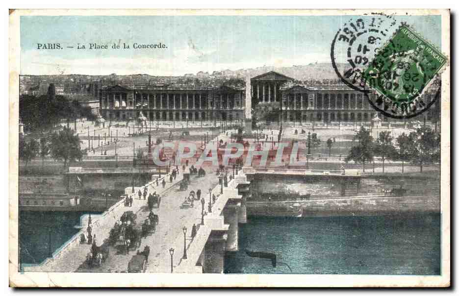 Paris CPA La place de la Concorde