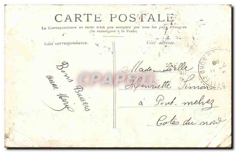 Paris CPA La place de la Concorde — Verso