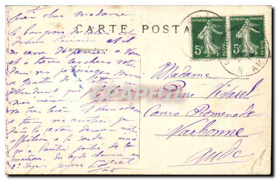 CPA Paris Notre Dame des Victoires — Verso