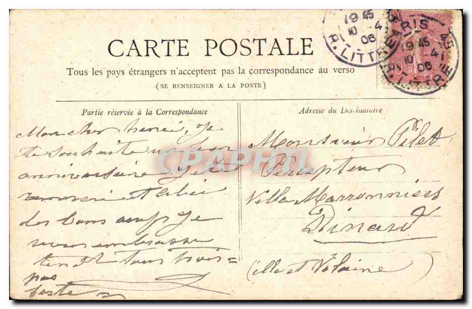 CPA Paris Eglise de la Trinite — Rückseite