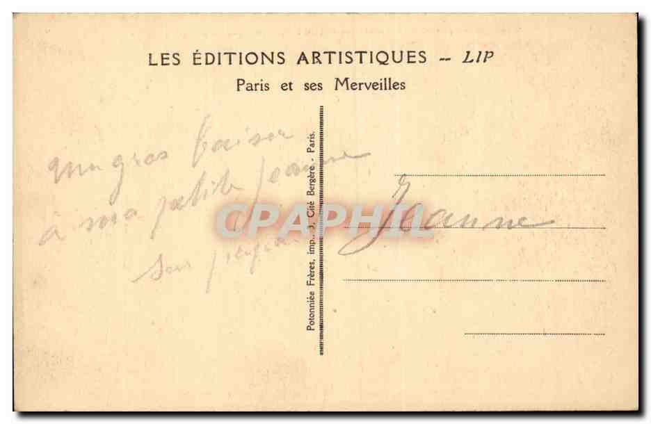 CPA Paris Place de la Republique  — Rückseite