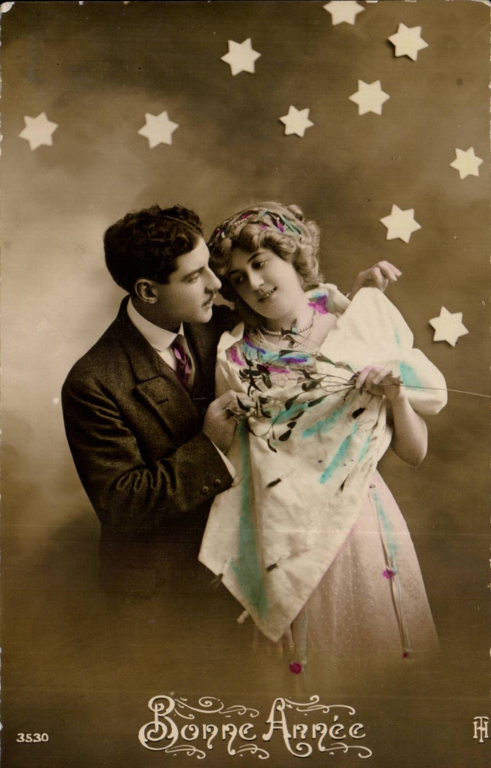 CPA Fantaisie Femme Bonne annee
