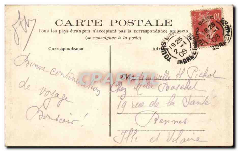 CPA Fantaisie Damon Saint Martin partageant son manteau — Verso