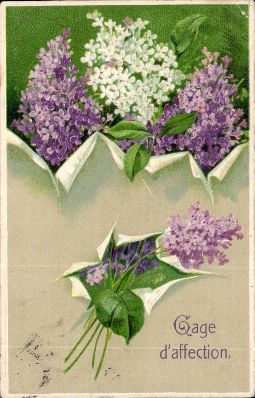 CPA Fantaisie Fleurs Gage d'affection