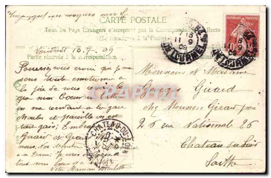 CPA Fantaisie Fleurs Gage d'affection — Rückseite