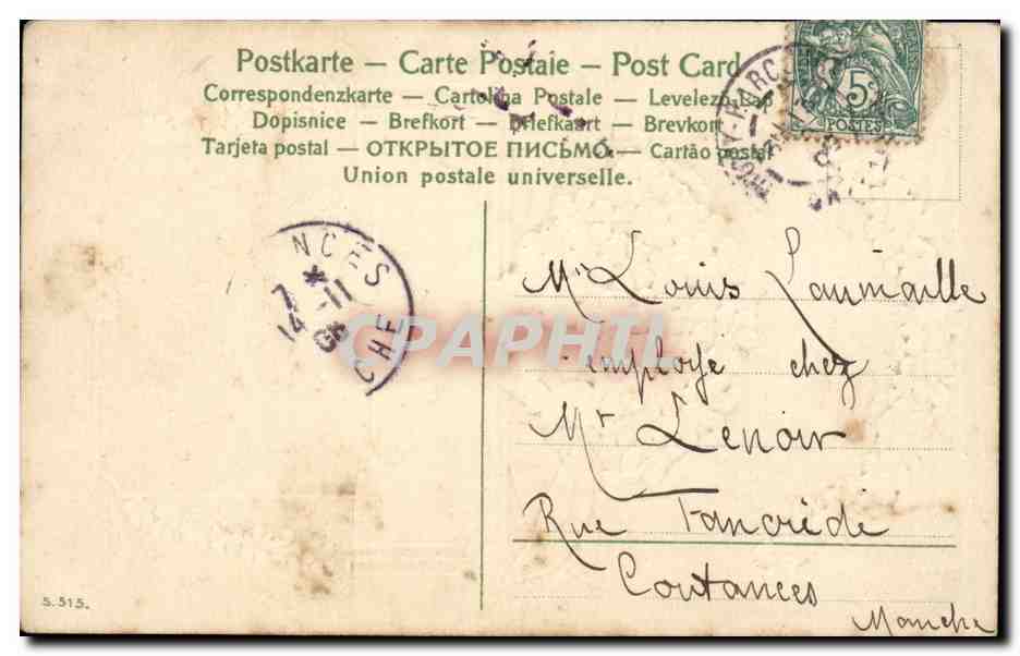 CPA Fantaisie Fleurs Anniversaire — Rückseite