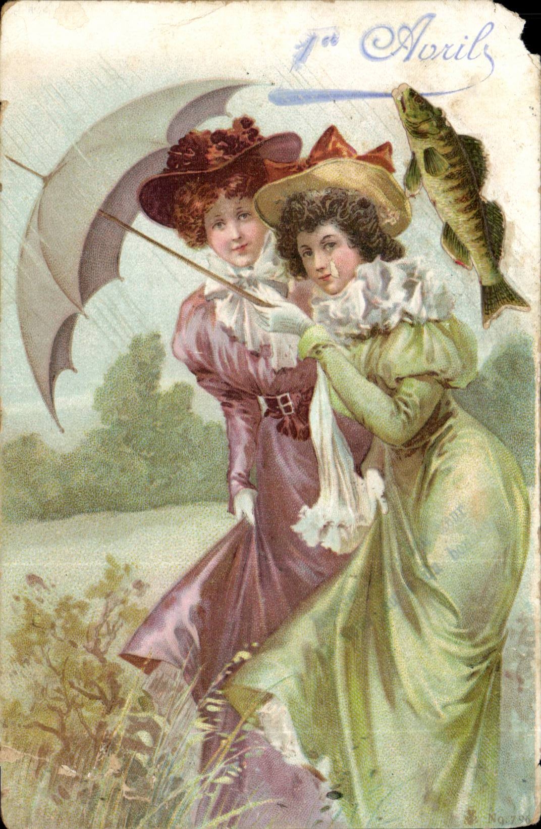 CPA Fantaisie Femmes 1er avril