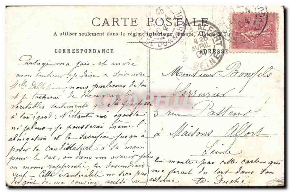 CPA Fantaisie Femme — Verso