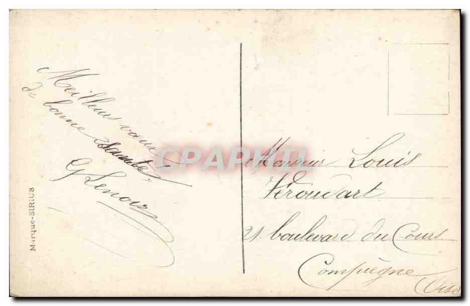 Femme tenant un bouquet de fleurs — Bonne Année — Marque-SIRIUS n°617 — Verso