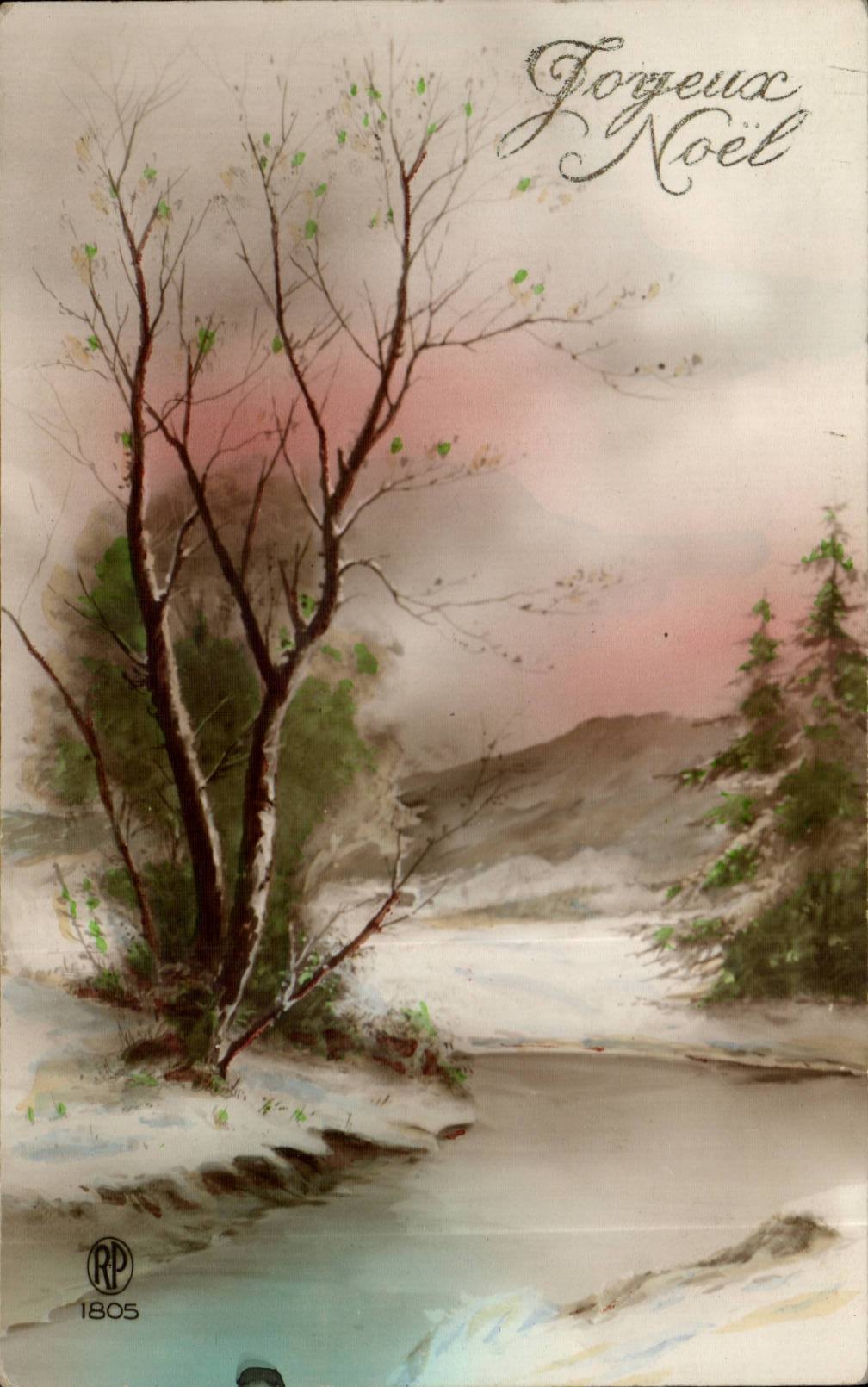 CPA Fantaisie Paysage Joyeux Noel Christmas