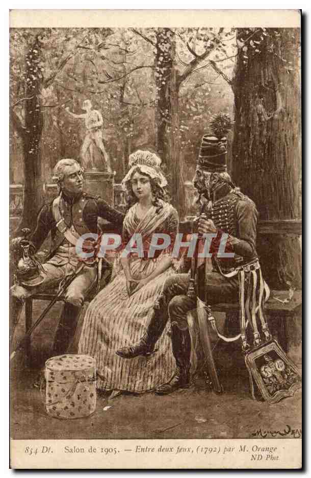 CPA Salon de 1905 entre deux feux ( 1792 ) par M orange Militaria