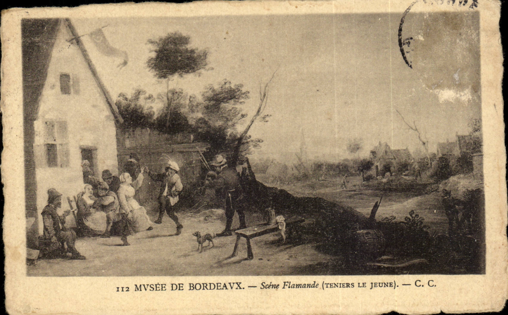 CPA Musee de Bordeaux scene flamande ( Teniers le jeune ) Danse folklore