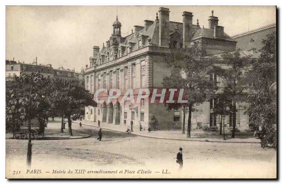 Paris CPA Mairie du 13eme et place d'italie