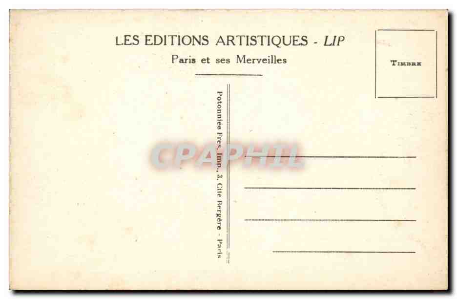 Paris CPA Le square Lamartine — Rückseite