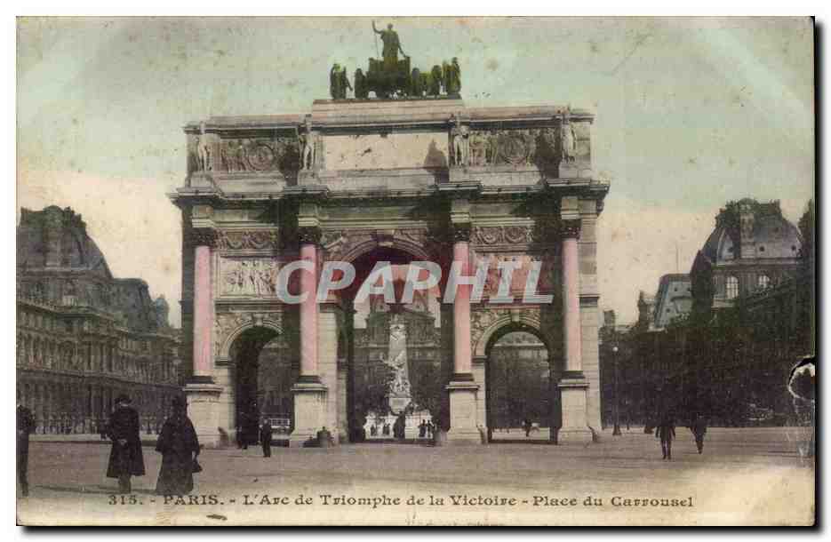 Paris CPA Arc de triomphe de la Victoire Place du Carrousel