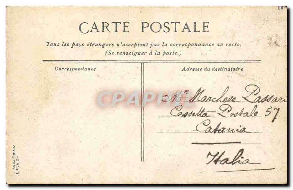 Paris CPA Bois de Boulogne La cascade — Rückseite