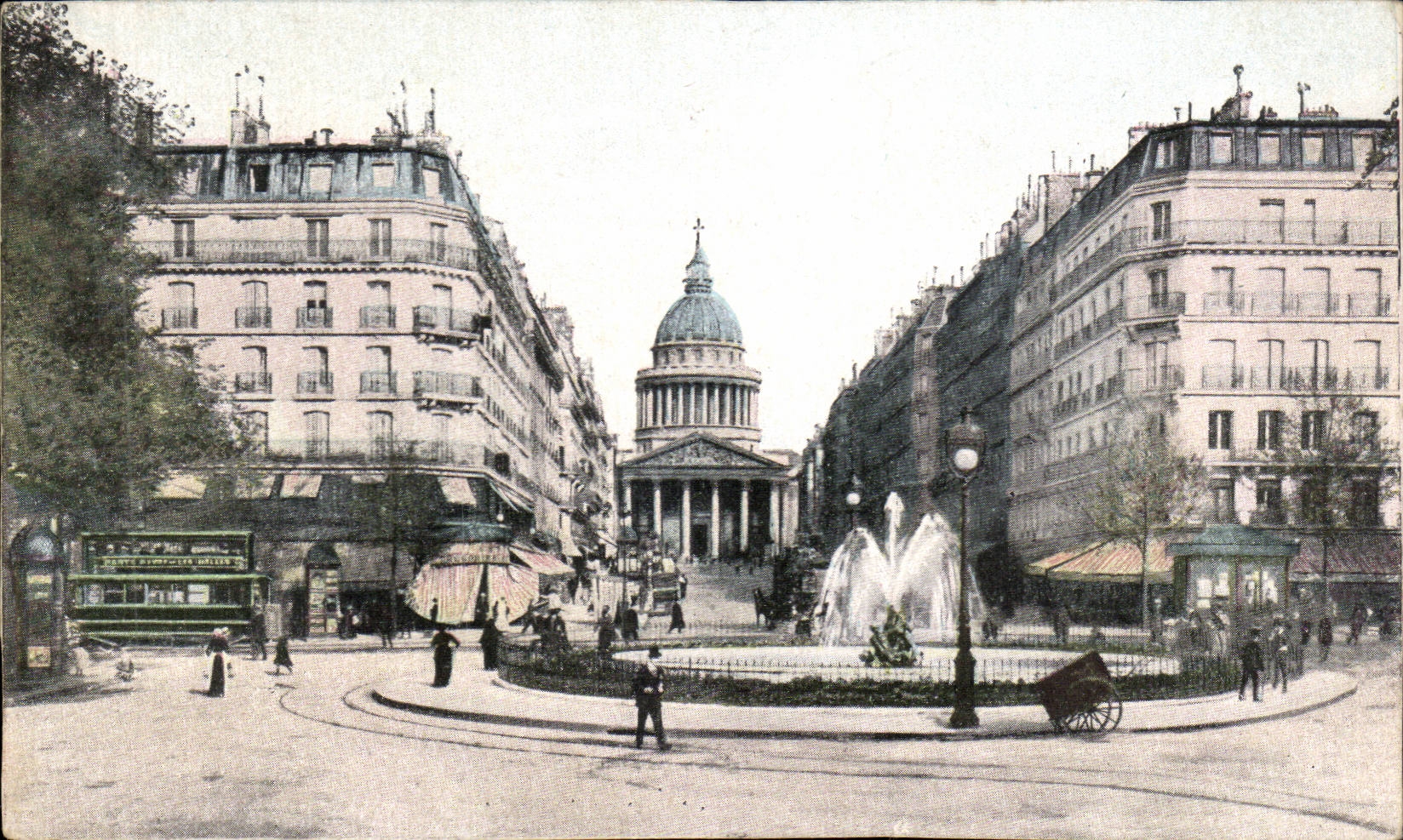 Paris CPA La rue Soufflot et le pantheon