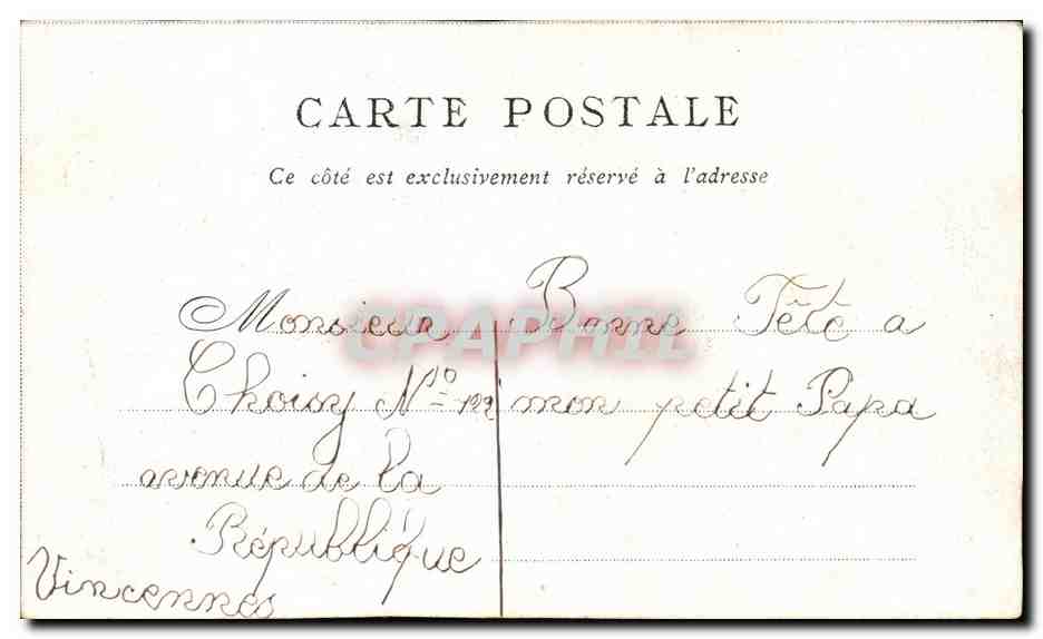 Paris CPA La rue Soufflot et le pantheon — Rückseite