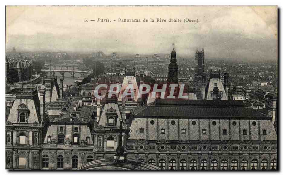 Paris CPA panorama de la rive droite ( ouest )