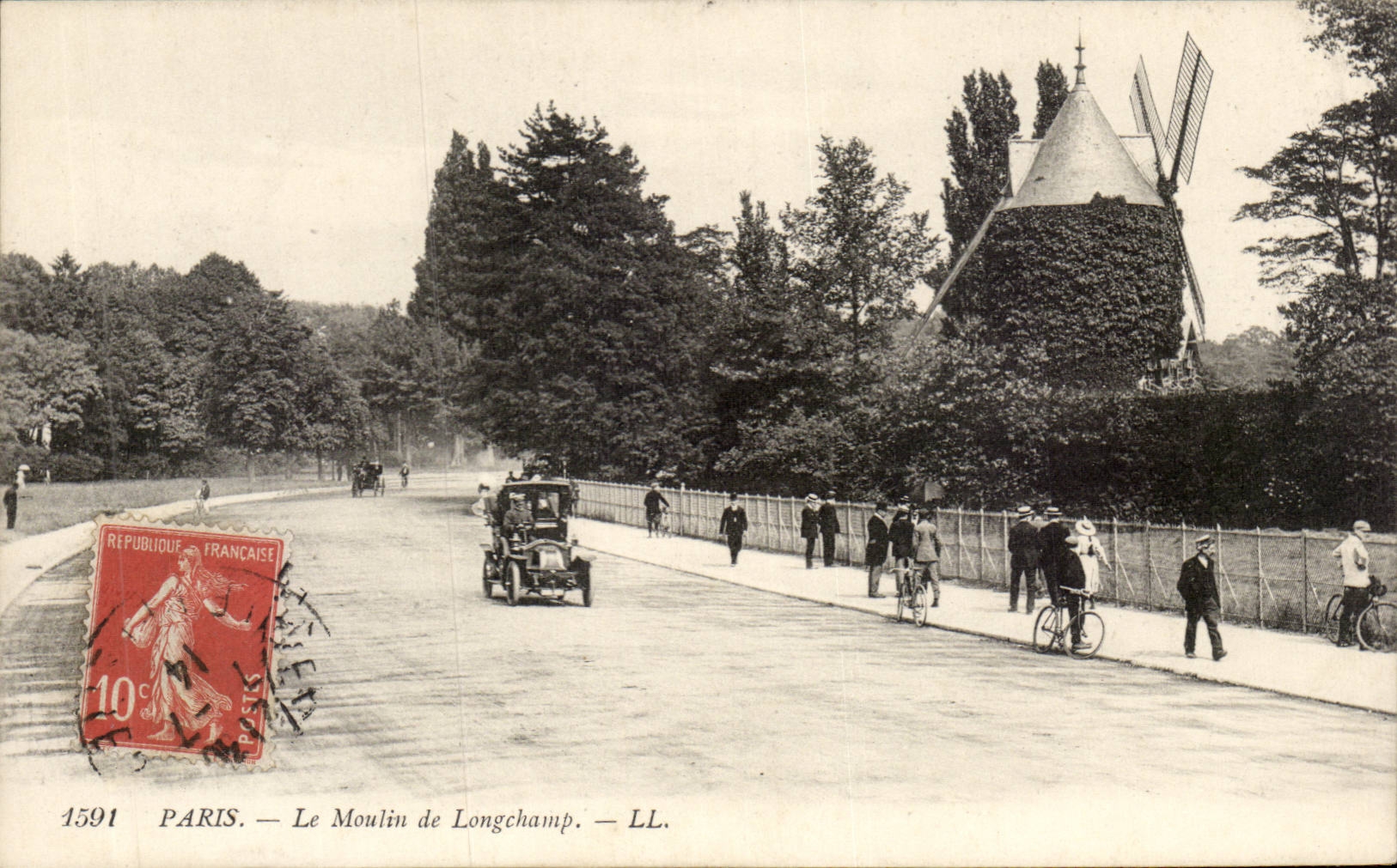 Paris cPA Le moulin de Longchamp ( windmill )