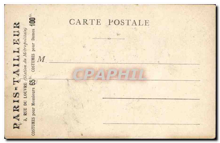 Paris CPA Hotel de ville — Verso