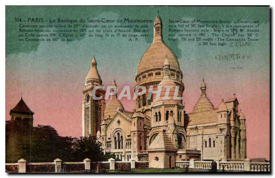 Paris CPA Basilique Sacre Coeur montmartre