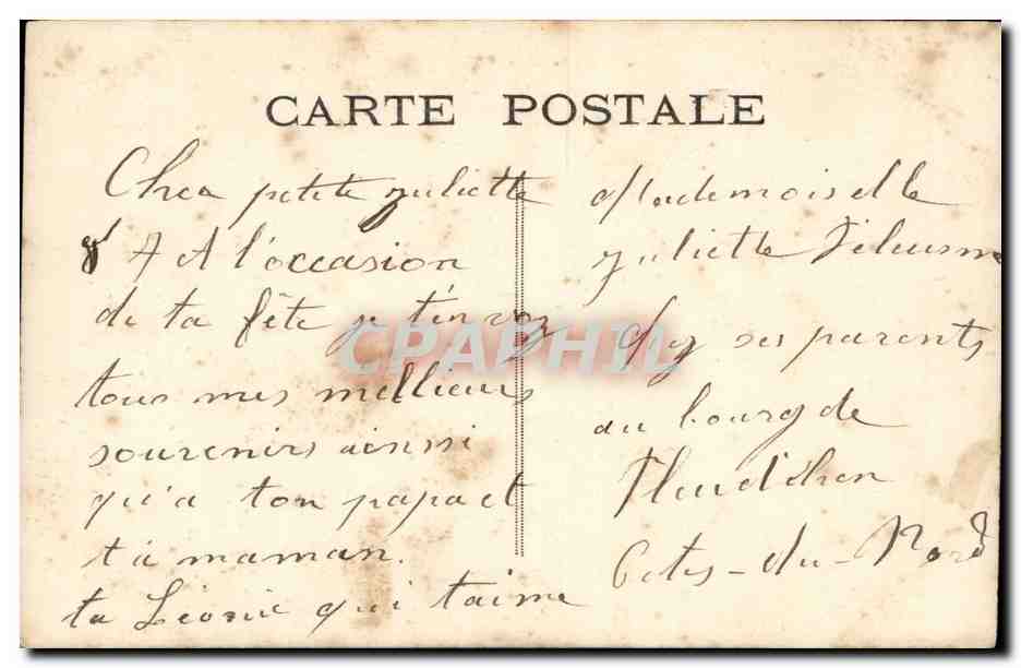 CPA Fantaisie Enfant Bonne fete — Rückseite