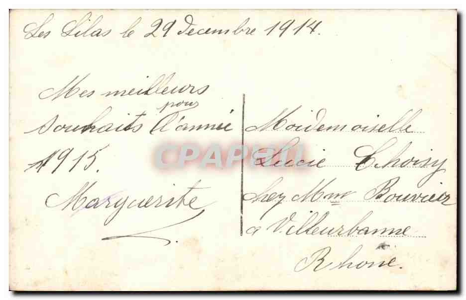 CPA Fantaisie Enfant Bonne annee — Verso