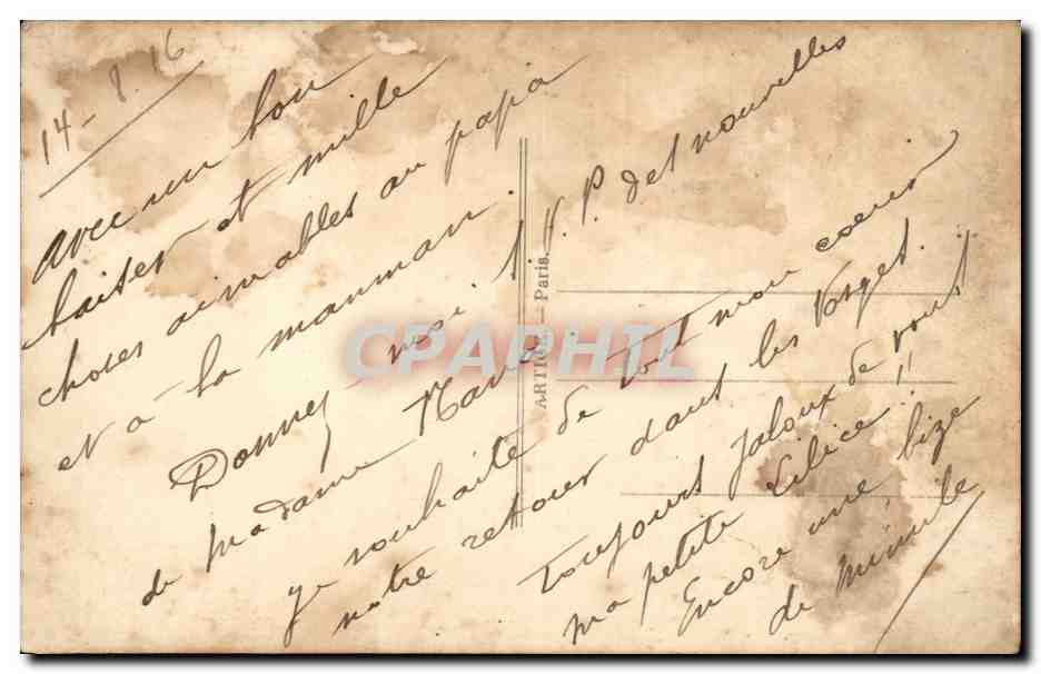 CPA Fantaisie Amities Militaria  — Verso