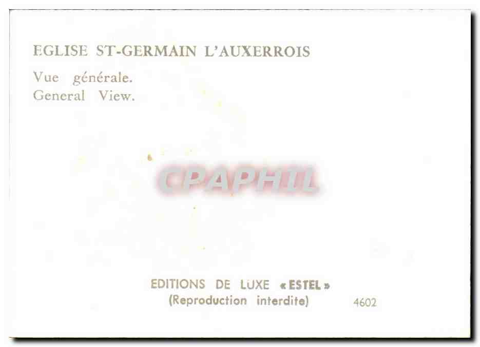 Paris CPA Eglise st Germain de l'auxerrois  — Verso