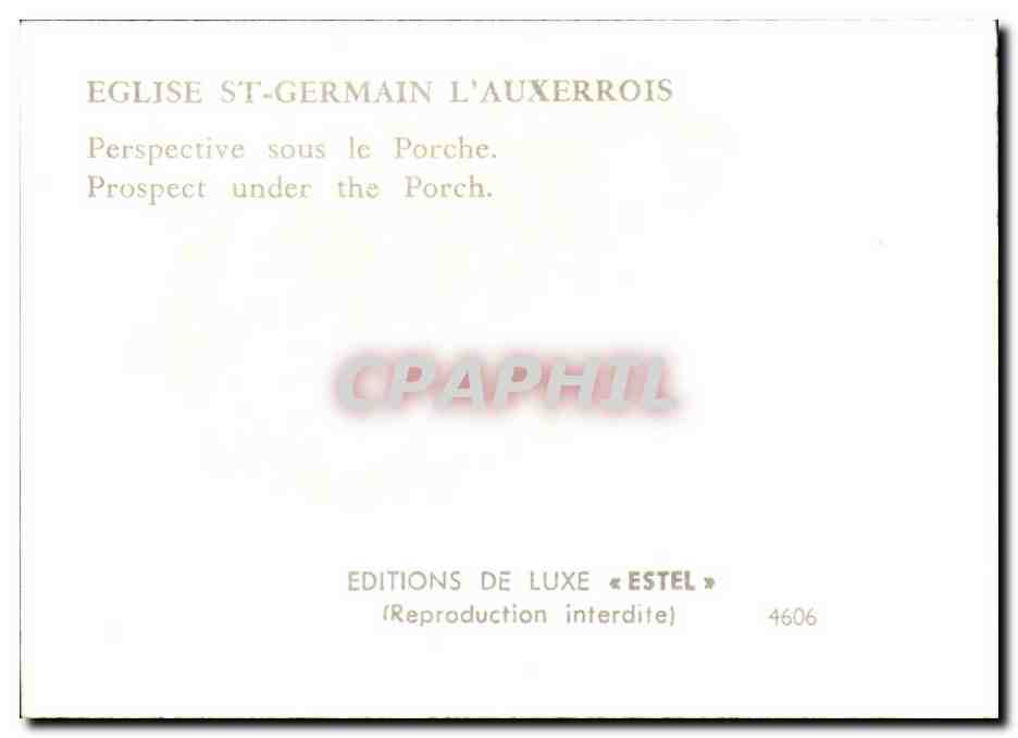 Paris CPA Eglise st Germain de l'auxerrois  — Verso