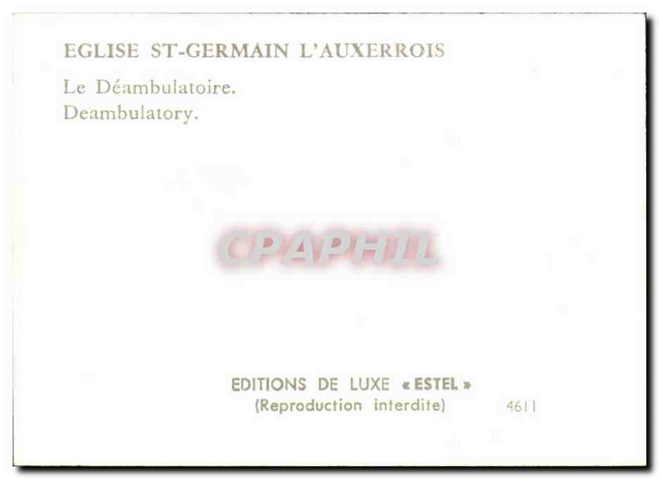 Paris CPA Eglise st Germain de l'auxerrois — Verso